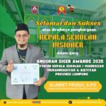 Selamat & Sukses kepada Bapak Slamet Priadi, S.Pd.I atas Penghargaan Kepala Sekolah Visioner Anugerah Siger Award 2025