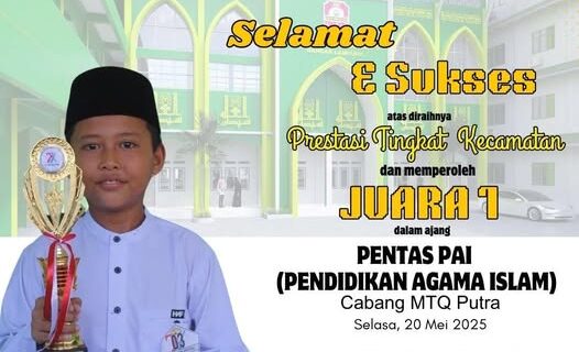 M. Zaky Anastiansyah Sabet Juara 1 MTQ Putra di Pentas PAI Kecamatan Labuhan Ratu 2025