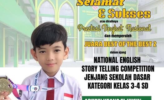 Selamat & Sukses! Abiyyu Keano El Husin Raih Juara Best of the Best 2 Nasional di Ajang National English Storytelling Competition 2025