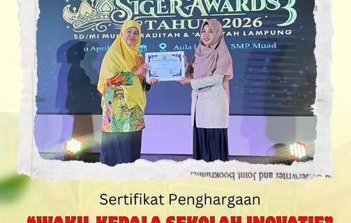 Ibu Wuri Mardiyanti Raih Penghargaan Wakil Kepala Sekolah Inovatif di SIGER AWARDS 3 Tahun 2026