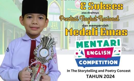 Abiyyu Keano Siwa SD Mutu Balam Memperoleh MEDALI EMAS Dalam Mentari English Competition (MEC)