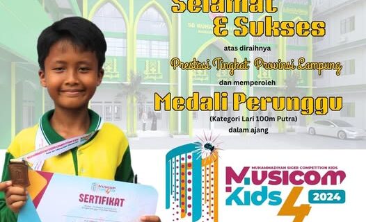 Alzam Fathul Rahman Siswa Kelas 5 Zaid Bin Haritsah Memperoleh MEDALI PERUNGGU Tingkat Provinsi Lampung