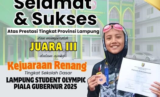 Apresiasi atas Prestasi Gemilang Syaurah Afiqah Zavin – Juara 3 Renang di Lampung Student Olympic Piala Gubernur 2025