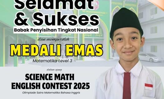 Prestasi Membanggakan! M. Ghatan Abizar Niki Raih Medali Emas di Ajang Science Math English Contest 2025 Tingkat Nasional