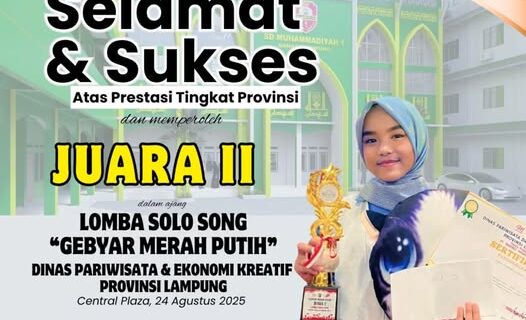 Merdu Suaranya, Gemilang Prestasinya – Alya Devina Sakhi Raih Juara II Solo Song Tingkat Provinsi Lampung