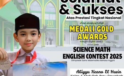 Abiyyu Keano El Husin Torehkan Prestasi Nasional – Raih Gold Medal Bahasa Inggris di SMEC 2025