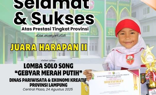 Langkah Awal Penuh Makna: Ayra Dewina Sakhi Raih Juara Harapan II Lomba Solo Song “Gebyar Merah Putih” Tingkat Provinsi