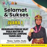 Nisrina Tsabita Azalia, Siswi SD Mutu Balam Kelas 4, Sabet Medali Emas di Kejuaraan Pencak Silat Tingkat Nasional Piala Rektor III Universitas Lampung