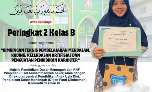 Ibu Wuri Mardiyanti, S.Pd.I Raih Peringkat 2 Kelas B pada Bimtek Pembelajaran Mendalam, Koding, AI & Penguatan Pendidikan Karakter Waka Kurikulum SD Mutu Balam Tunjukkan Kompetensi Unggul di Tingkat Nasional