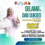 Alya Devina Sakhi Raih Juara III Solo Song Sanak Lampung pada Ajang Lampung Fest 2025