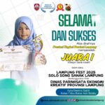 Ayra Dewina Sakhi Raih Juara III Solo Song Sanak Lampung pada Ajang Lampung Fest 2025