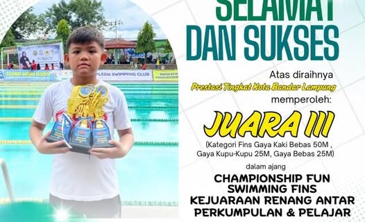 SD Muhammadiyah 1 Bandar Lampung Bangga dan Apresiasi Prestasi Gemilang Siswa di Ajang Championship Fun Swimming Fins 2025