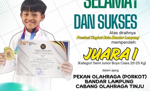 SD Muhammadiyah 1 Bandar Lampung Apresiasi Prestasi Juara I Cabor Tinju PORKOT Bandar Lampung 2025