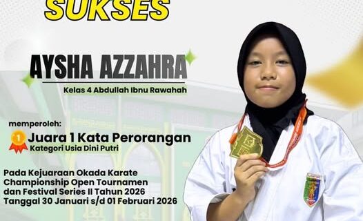Aysha Azzahra Raih Juara 1 Kata Perorangan pada Okada Karate Championship 2026