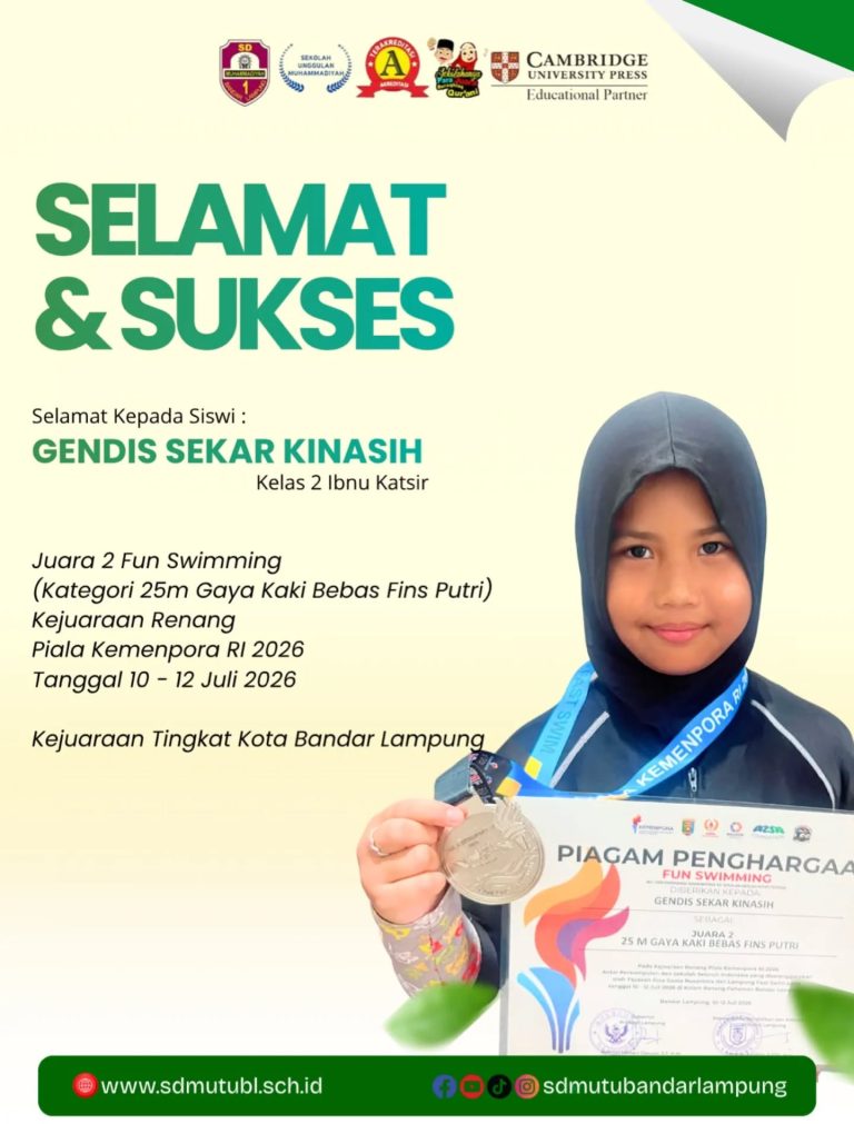 SD Muhammadiyah 1 Bandar Lampung Raih Juara 2 Fun Swimming Piala Kemenpora RI 2026