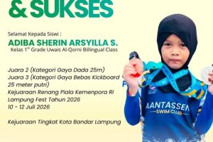 Dua Prestasi Sekaligus, Adiba Sherin Arsyilla Bawa Pulang Juara di Kejuaraan Renang Piala Kemenpora 2026