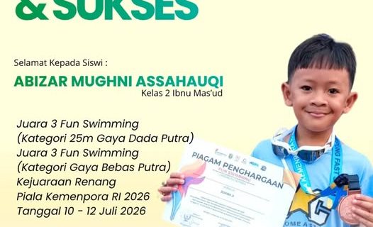 Abizar Mughni Assauqhi Buktikan Semangat Juang dengan Dua Prestasi Renang Nasional