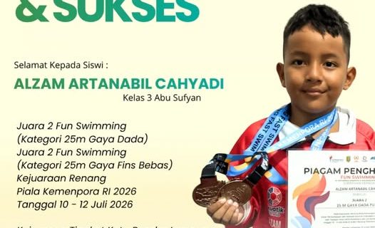 Alzam Artanabil Cahyadi Torehkan Prestasi Membanggakan di Kejuaraan Renang Piala Kemenpora 2026