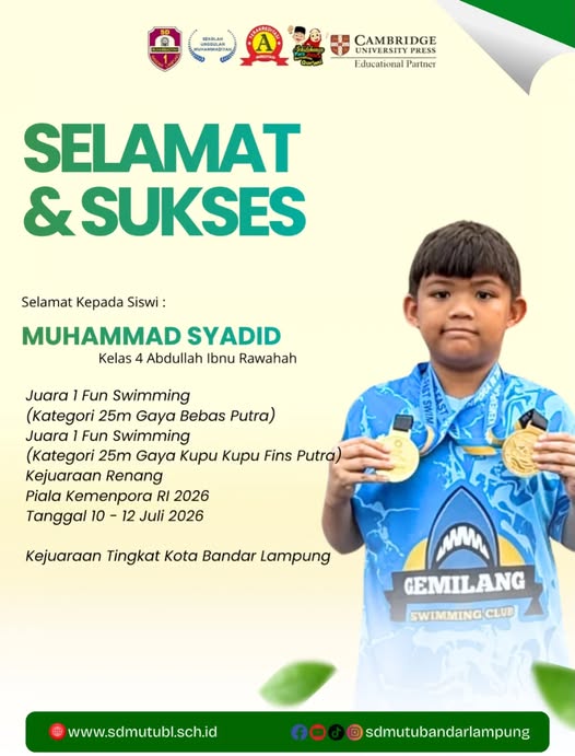 Semangat Juang Muhammad Syadid Berbuah Dua Gelar Juara 1 Renang