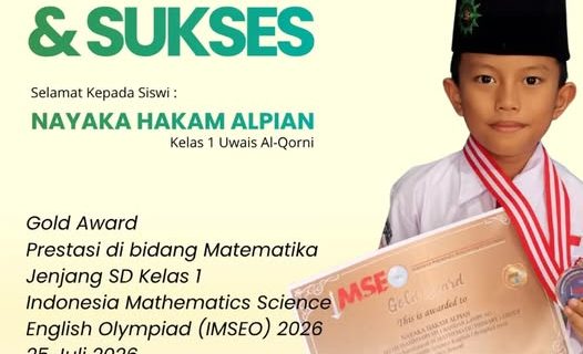 Prestasi Gemilang di Usia Dini, Nayaka Hakam Alpian Raih Gold Award Olimpiade Matematika IMSEO 2026