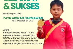 Siswa SD Muhammadiyah 1 Bandar Lampung Raih Medali Emas pada Kejuaraan Terbuka Pencak Silat PDM Kota Bandar Lampung Tahun 2026