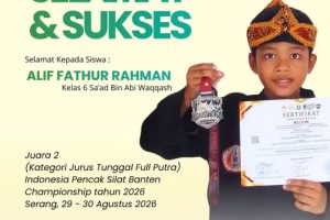 Alif Fathur Rahman Raih Juara 2 Indonesia Pencak Silat Banten Championship Tingkat Nasional Tahun 2026