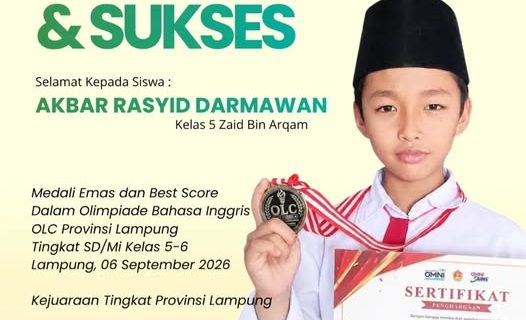 Siswa SD Muhammadiyah 1 Bandar Lampung Raih Medali Emas dan Best Score Olimpiade Bahasa Inggris OLC 2026