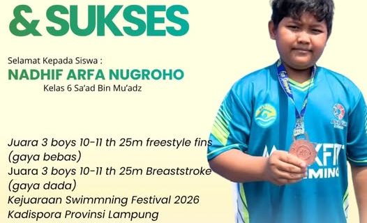 Siswa SD Muhammadiyah 1 Bandar Lampung Raih Prestasi di Fun Swimming Festival 2026 Tingkat Provinsi Lampung