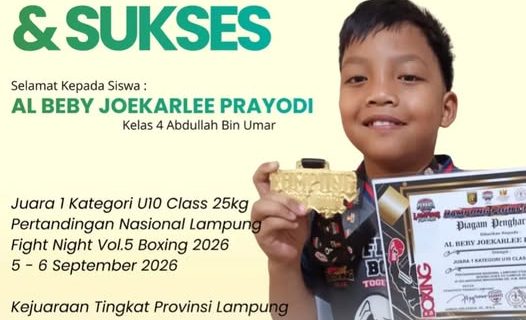 Siswa SD Muhammadiyah 1 Bandar Lampung Raih Juara 1 dalam Lampung Fight Night Vol. 5 Boxing 2026