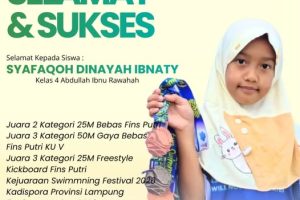 Syafaqoh Dinayah Ibnaty Borong Tiga Prestasi di Fun Swimming Festival 2026 Tingkat Provinsi Lampung